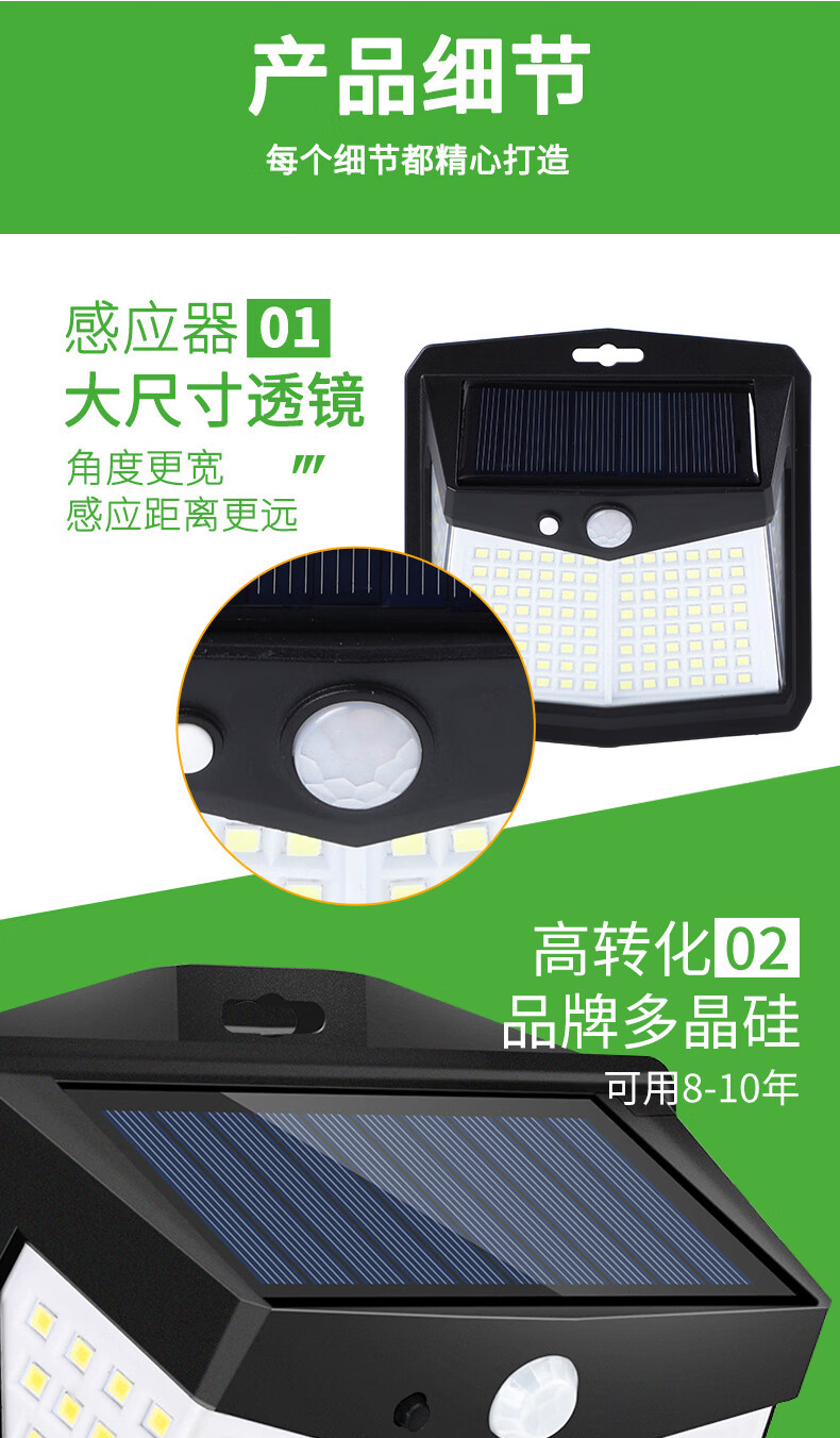 点点（Diandian） 太阳能灯庭院灯户外人体感应壁灯别墅院子大门围墙家用高亮防水led照明路灯 太阳能人体感应灯（SL1928）