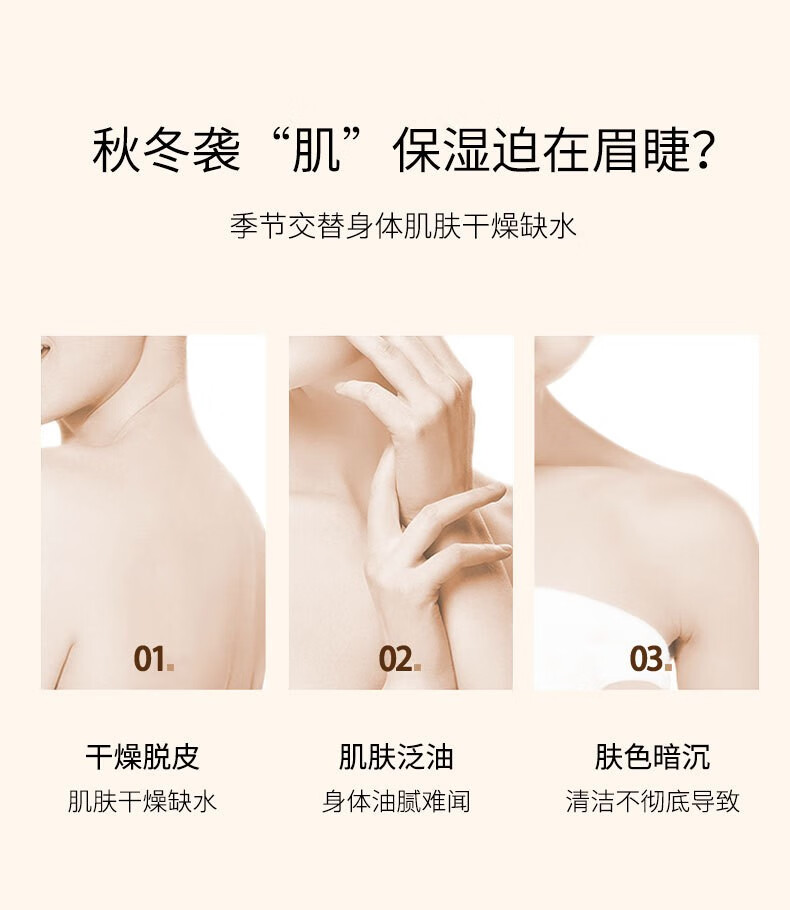 话语容耀角鲨烷茶歇西冷听风身体乳补水保湿滋润秋冬润肤乳268ml 3瓶