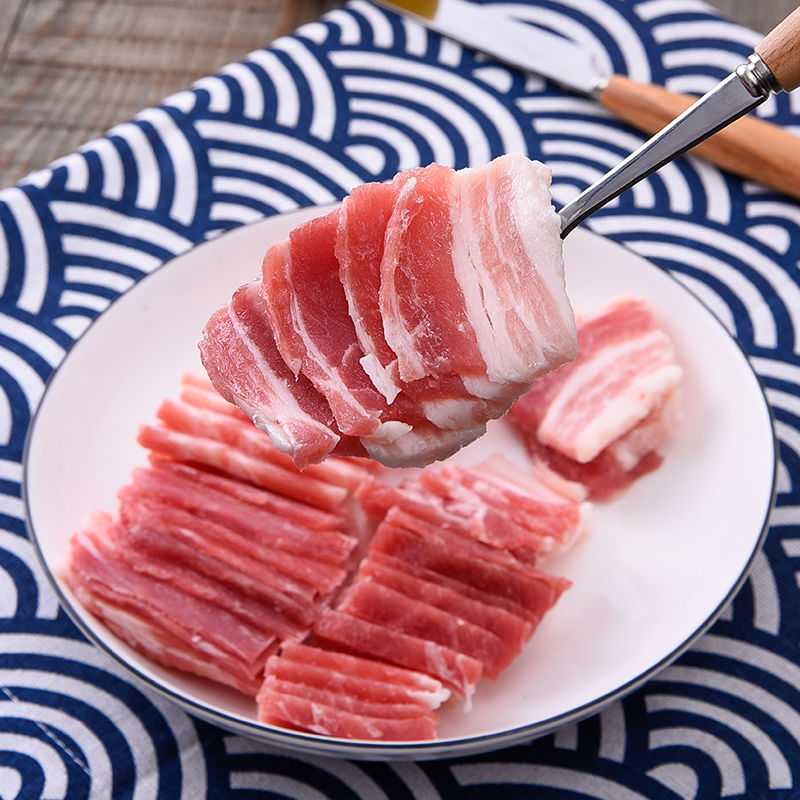 五花肉片烧烤新鲜五花肉薄片烤肉片腌制食材厚切去皮猪肉冷冻 4斤