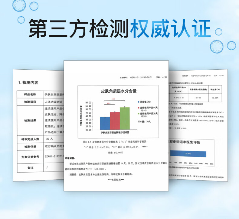 伊肤泉壳聚糖喷雾 敏感肌舒缓 补水保湿爽肤水 3瓶装（100ml*3）