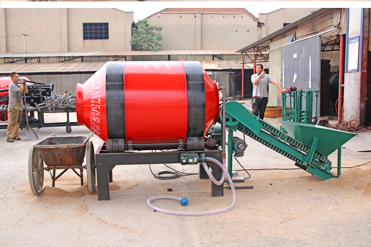 混凝土搅拌机小型滚筒式水泥输送带工地用全自动混凝土砂浆搅拌机wm 4