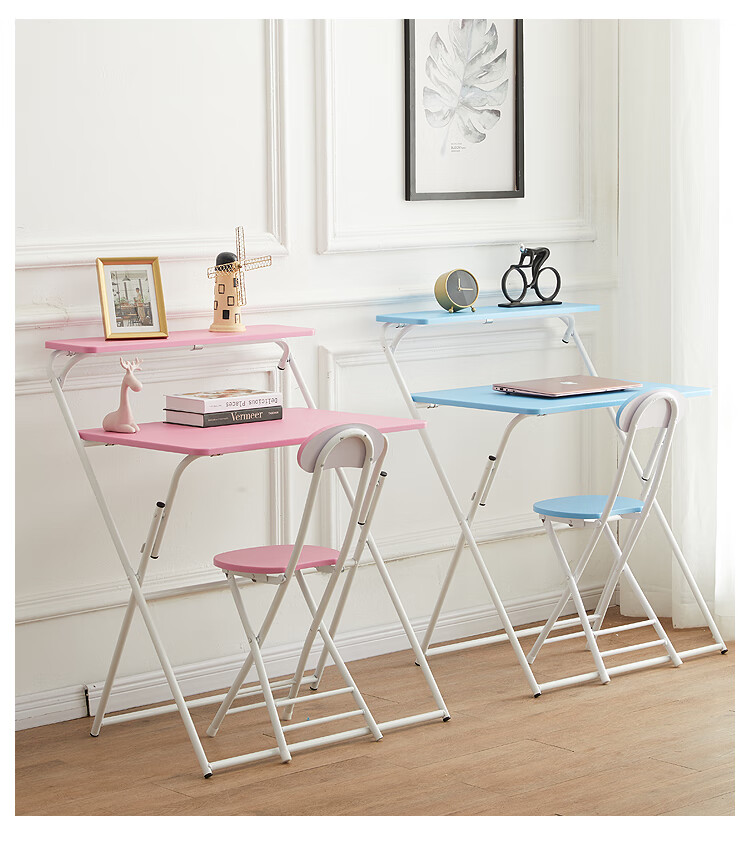 可折叠台式电脑桌家用办公桌子学生卧室学习写字桌简约现代小书桌 60*40棕色桌子