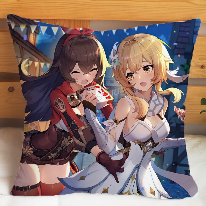 岙筱原神周边派蒙刻晴抱枕头菲谢尔可莉二次元动漫等身兔兔安柏玩偶