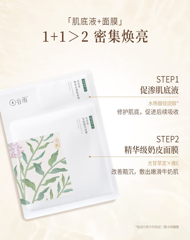 谷雨（GUYU）奶皮面膜减黄提亮熬夜修护补水保湿深层滋养女友礼物 奶皮面膜 6片/盒【新包装】