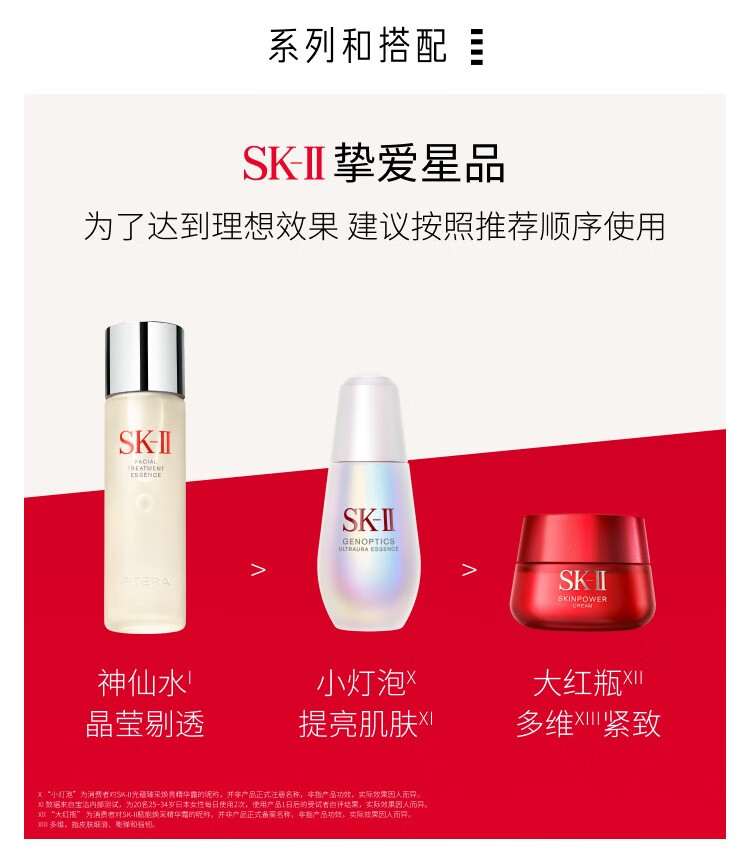 SK-II致臻赋能焕采精华霜 sk2大红瓶面霜礼盒套装skllsk2面霜 圣诞礼物 买80g享120g