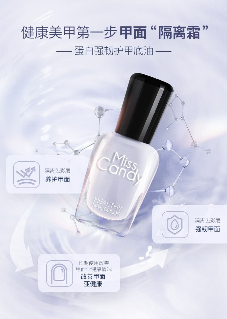 糖果小姐（Miss Candy） 可剥持久指甲油快干美甲免烤 7ml经典春夏显白指甲油 NP024甜豆少女/ 透珊瑚色