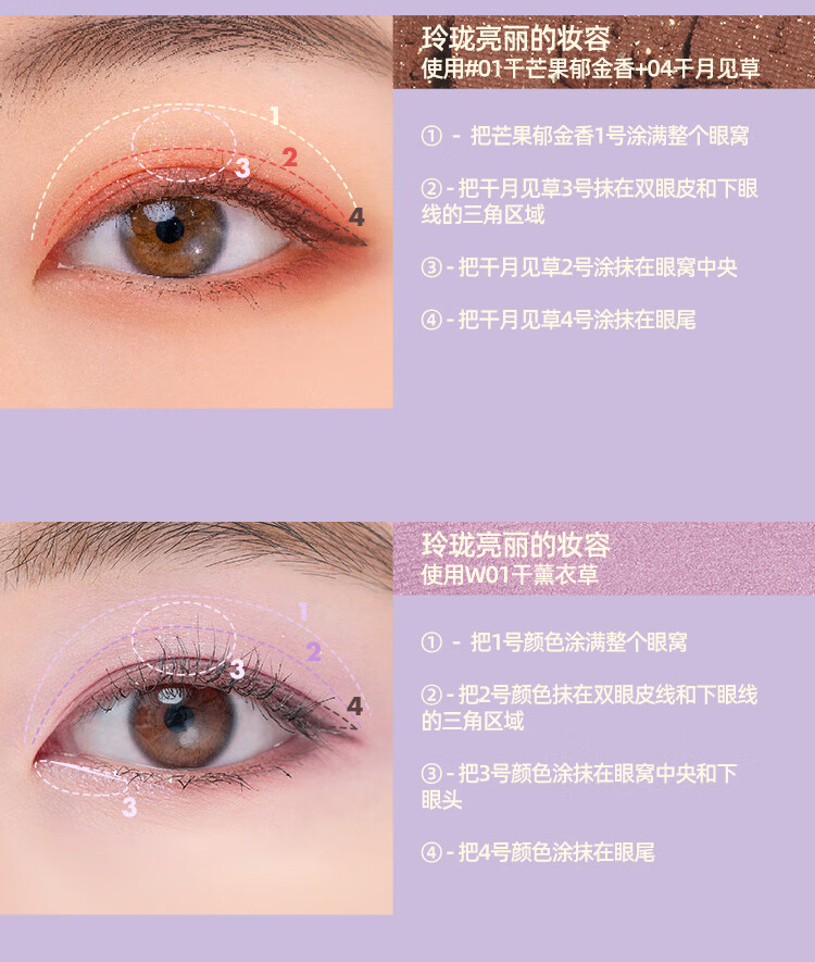 rom&nd romand X neonmoon联名四色眼影防水精致便携节日 01# 干芒果郁金香