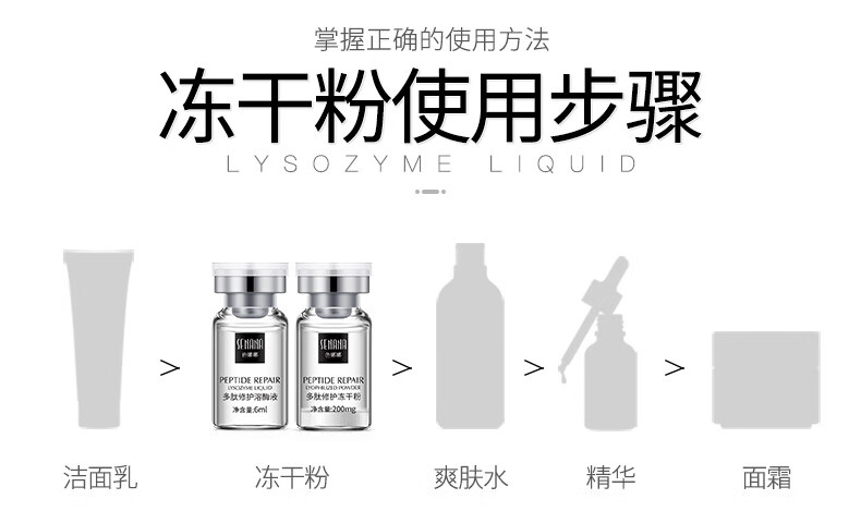 色娜娜【发2盒】多肽冻干粉3对补水保湿精华液水润冻干粉套盒美容院同款 （冻干粉200mg+溶媒6ml）X3对