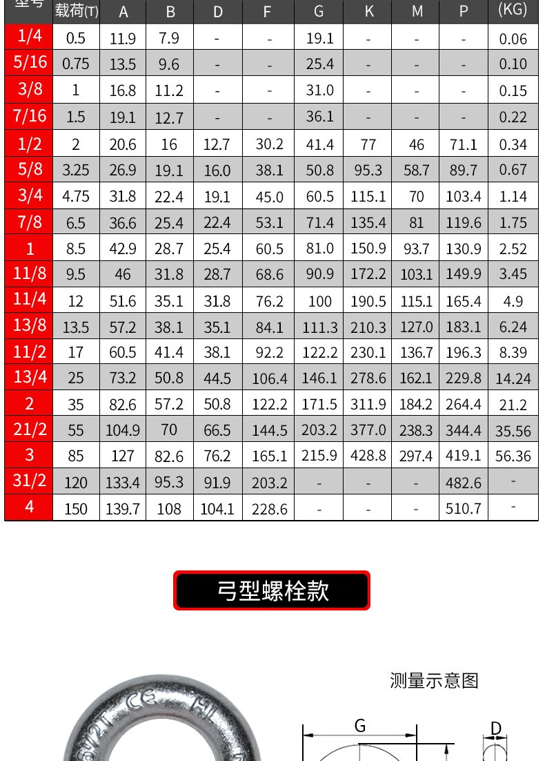 美式型卸扣u型d型卸扣马蹄扣吊环吊装配件起重工具卡钩标重型吊钩 t