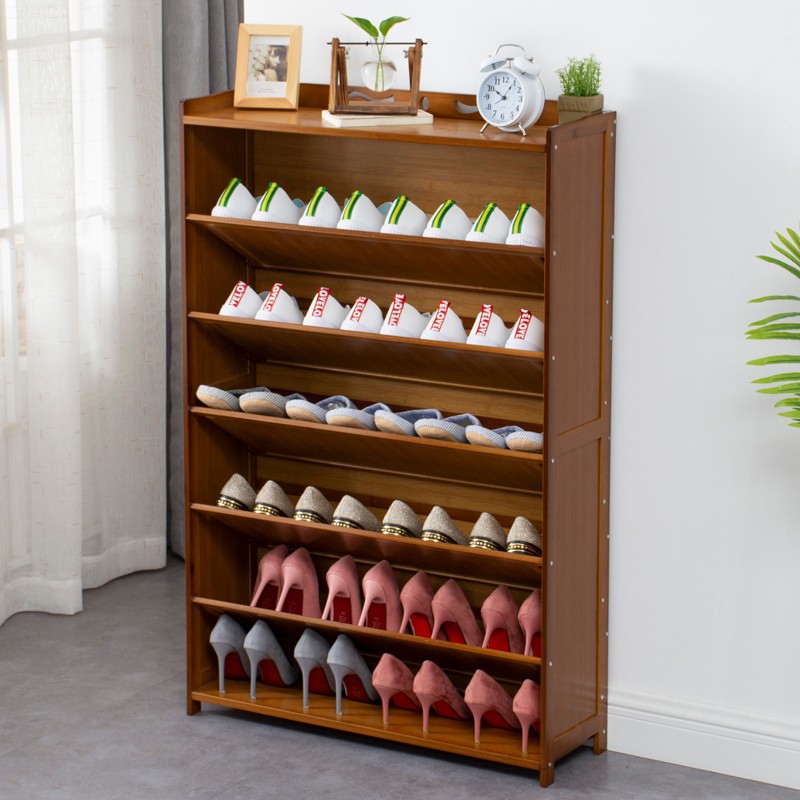 竹中煌家用多功能鞋柜简易鞋架多层组装经济型宿舍门口鞋架子省空间鞋柜收纳 50斜面鞋架4层