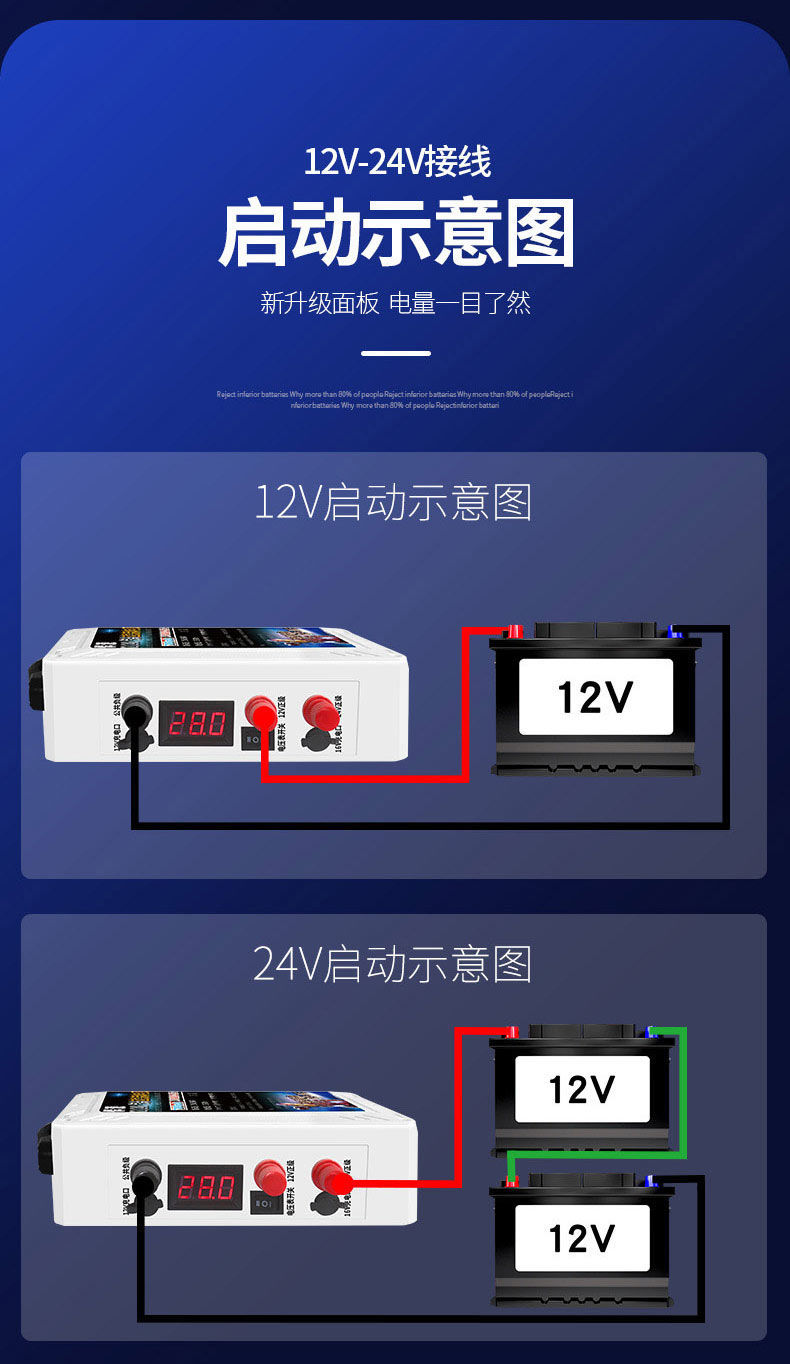 3000a悍源汽车应急启动电源大容量12v24v搭电强启搭火电瓶充电宝悍源