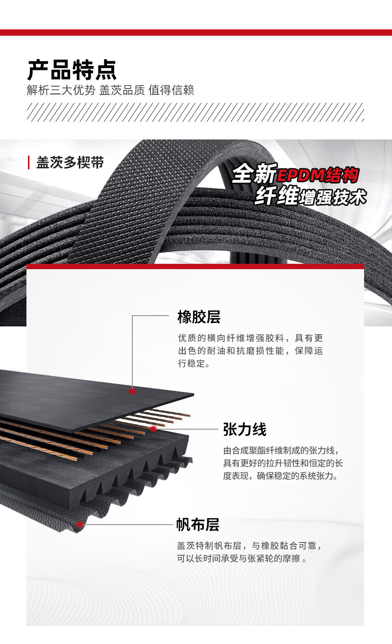 盖茨(Gates)发电机/附件皮带套装K016PK1700三件套(标致307液压助力1.6/408 1.6/世嘉/308 1.6)
