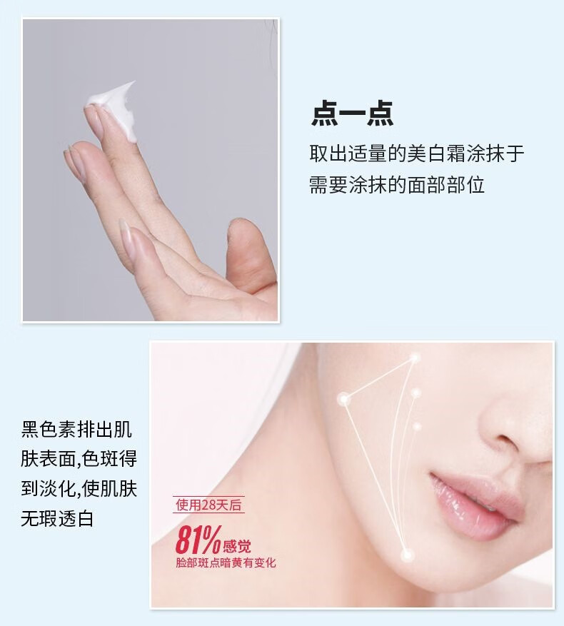 白云山美白祛斑霜淡化黑色素去雀斑黄褐斑老年斑烟酰胺淡斑 30g#单瓶