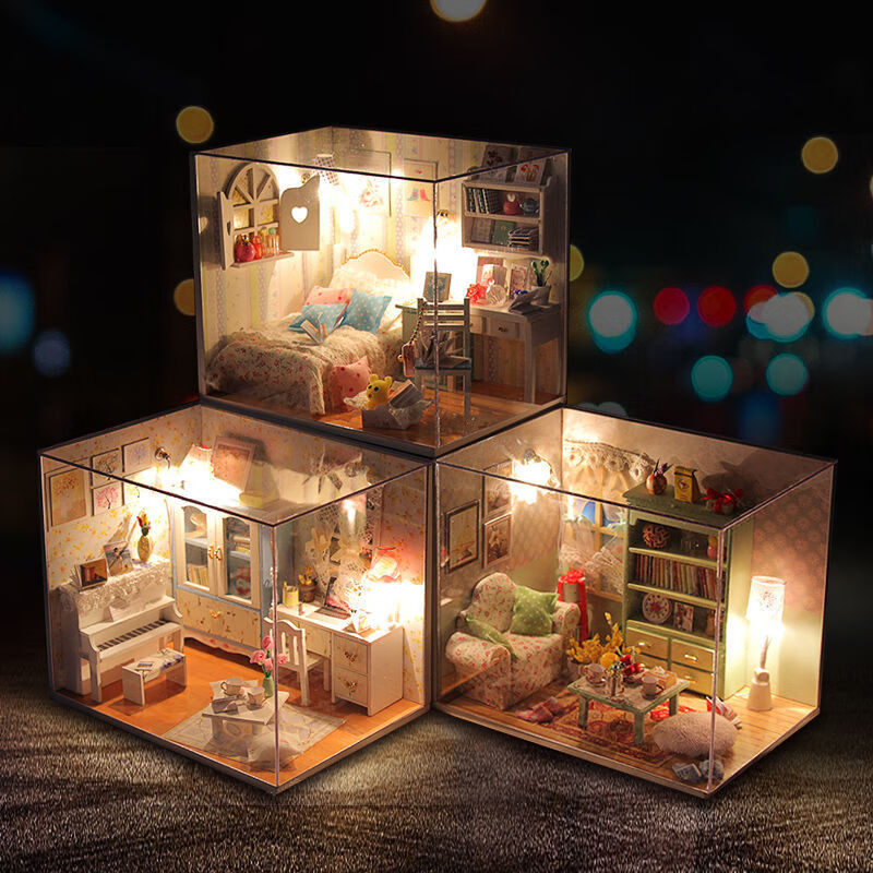 定制品牌官方旗舰diy小屋手工制作迷你小房子迷你拼装模型玩具男创意