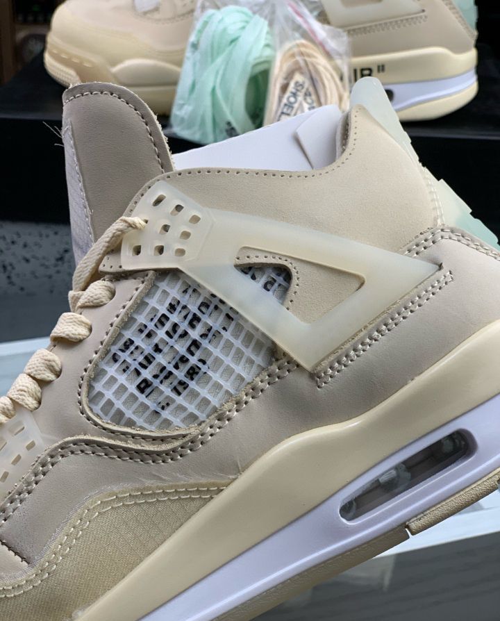 off-white x air 乔4白帆aj4联名鞋男鞋女鞋蝉翼鸳鸯ow运动篮球鞋