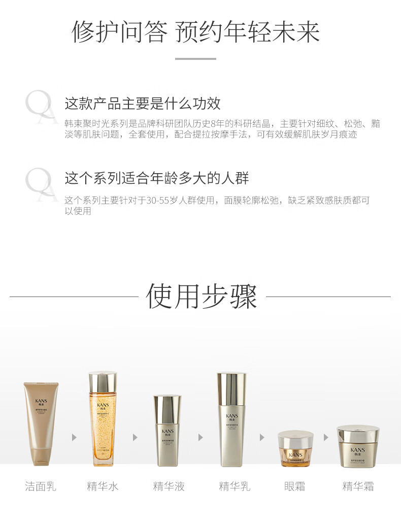 韩束（KanS） 韩束套装聚时光化妆品护肤品礼盒女抗皱紧致水乳中年妇女送老婆妈妈护肤品套盒 聚时光奢养紧致大容量四件套（洁面+水+乳+面霜）