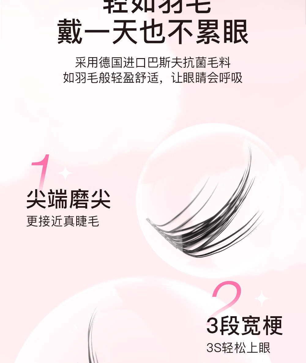 心愿先生兔系假睫毛肿眼泡救星放大双眼自然卷翘单簇分段式懒人眼睫毛女生 兔系-大眼款