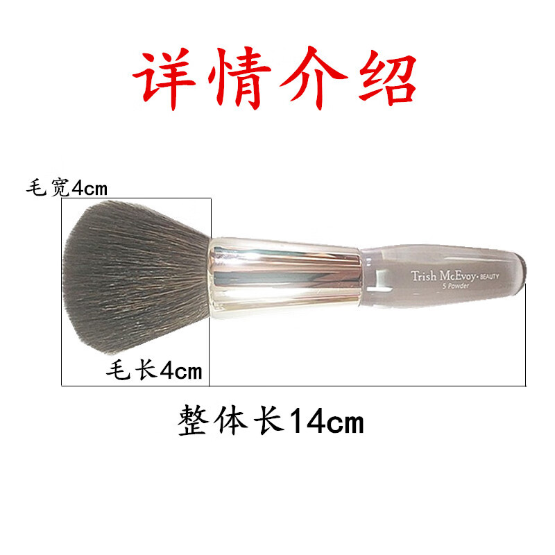 健美创研Trish Mcevoy巨柔软散粉腮红眼部眼影遮瑕化妆刷动物灰鼠羊毛便携 大5号 散粉刷 羊毛