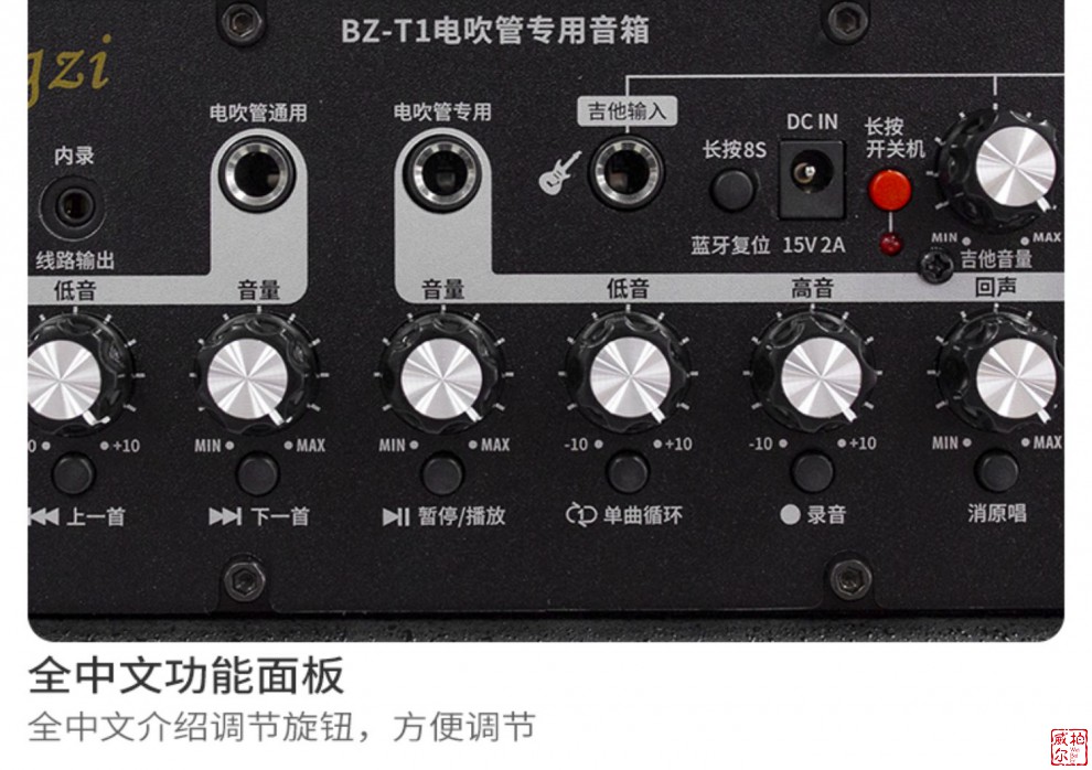 冰子bz-t1电吹管专用音箱适用罗兰雅佳电吹管萨克斯吉他唱歌音箱 冰子