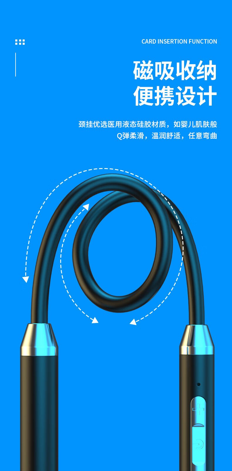 4，歌麗斯新款掛脖藍牙無線耳機頸掛式 運動雙耳入耳超長待機續航 紅色 彩盒包裝