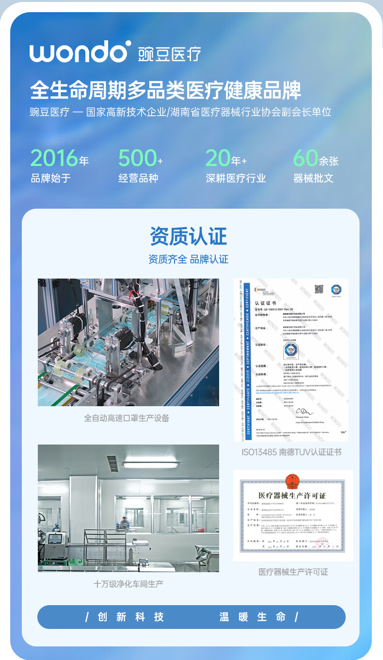 豌豆医疗独立包装折叠式轻薄透气升级款N95口罩一次性外科医用防护口罩 医用非无菌【20个】