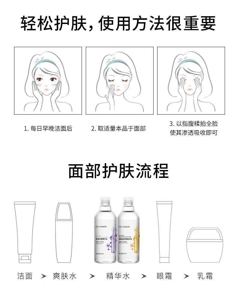 黛兰雪（DYLANSNOW）安瓶爽肤水原液肌肽精华液湿敷水线烟酰胺补水保湿收缩毛孔 烟酰胺+肌肽