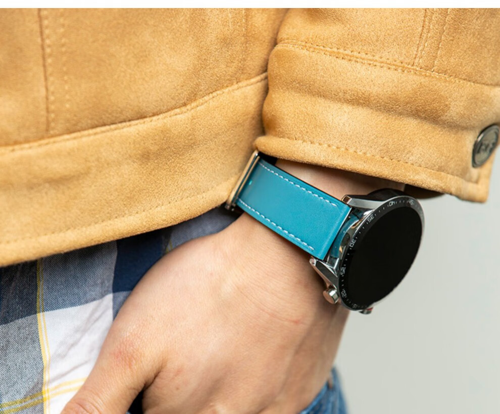 olevo华为huawei通用顺丰空运华为手表watch3gt2pro表带头层牛皮gt34