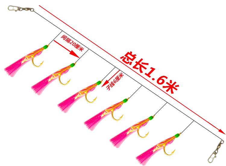 串钩线组翘嘴大红毛金丸世仿生鱼皮串钩海钓鱼钩路亚鲅鱼虾皮钩 买