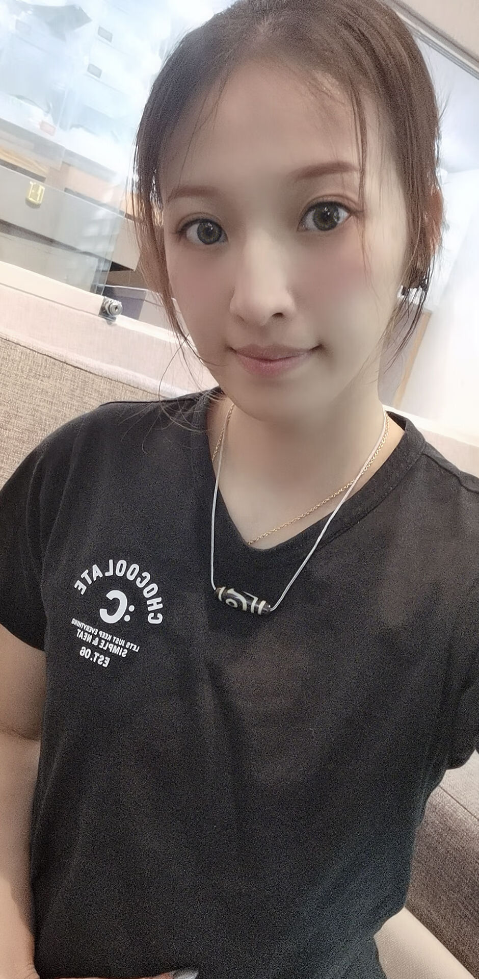 嫚纤δ大能同款999银链子天珠链子天珠银链50cm直径2mm天珠锁骨链轻奢