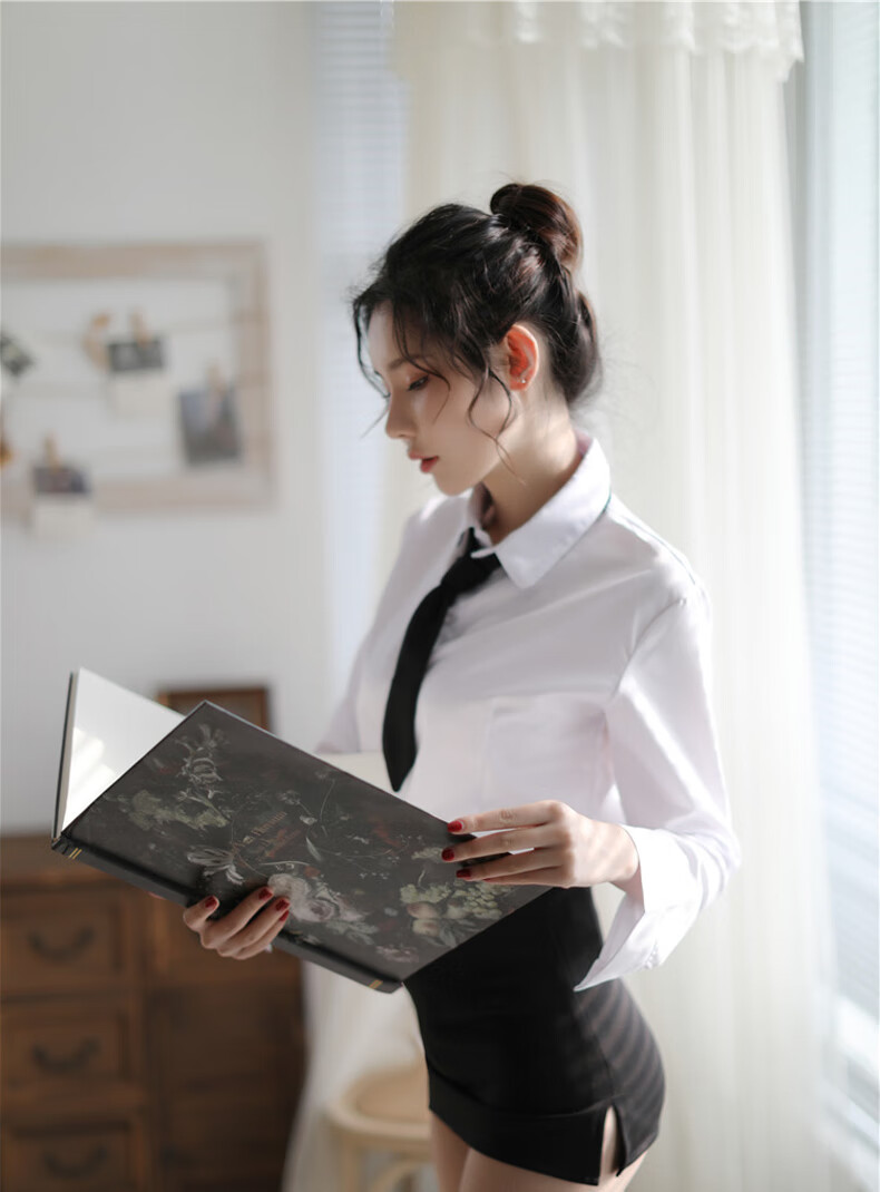 白领职业装服职业秘书装女衬衫短裙领带