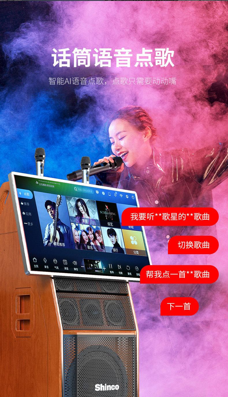 新科shinco广场舞音响带显示屏户外移动ktv视频点歌音箱家用便携拉k歌