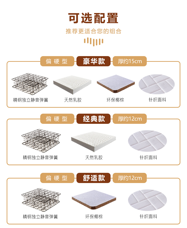 南极人家纺床垫弹簧床垫10cm厚12厘米15儿童乳胶定制薄款10公分椰棕薄