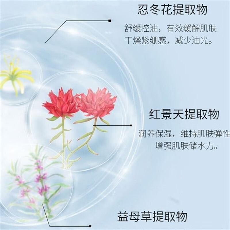 百雀羚（PECHOIN）护肤品套装 水嫩倍现盈透精华水100ml+精华乳液100ml补水润肤 洁面+精华水+精华乳+精华液