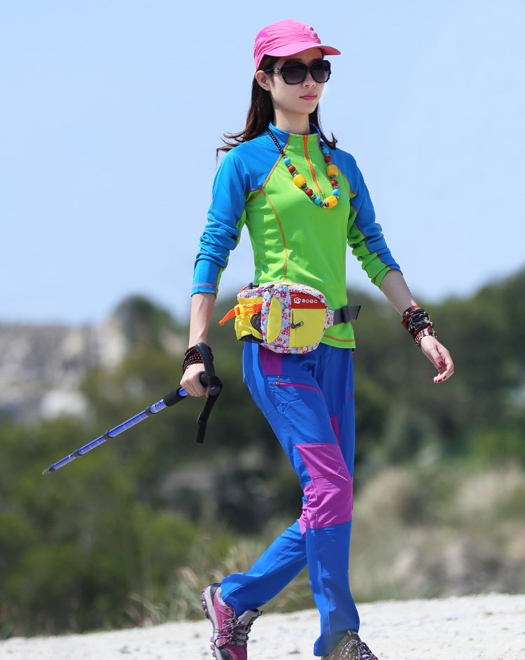 女装户外运动套装休闲速干衣长袖登山服装女夏季薄款透气徒步衣服抖音