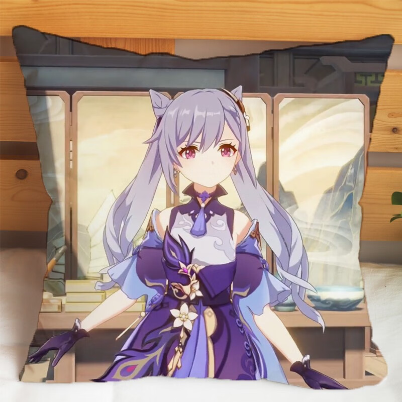 岙筱原神周边派蒙刻晴抱枕头菲谢尔可莉二次元动漫等身兔兔安柏玩偶