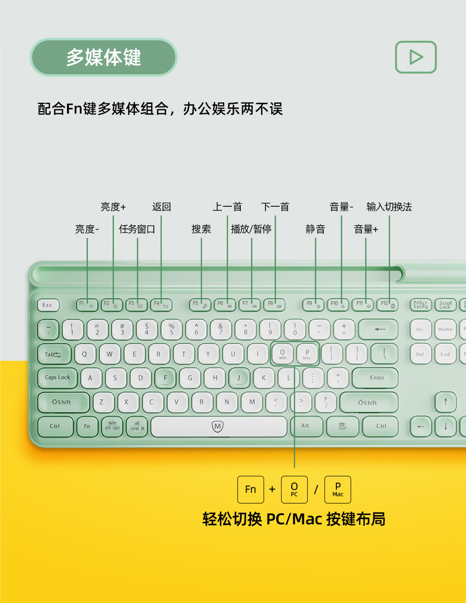 MiCRPACK 迈可派克 无线键鼠套装 无线键盘 键盘无线 静音键盘 办公键盘 【小绿马】