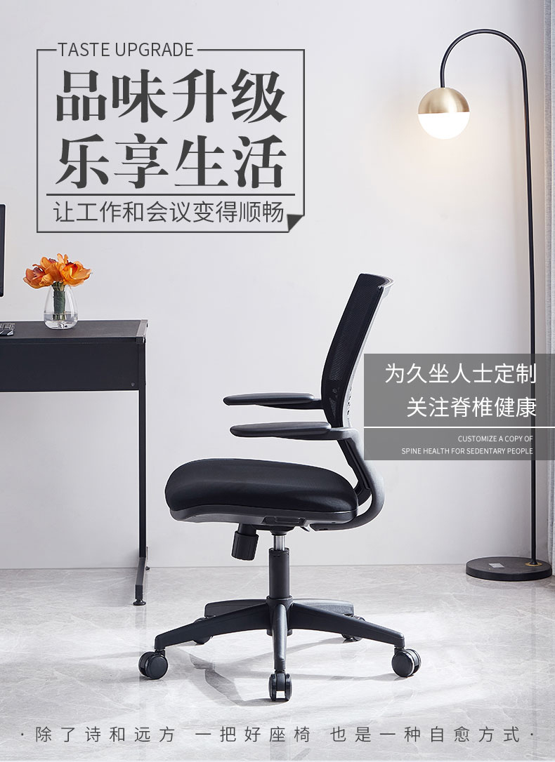 家家双龙 电脑椅办公椅电竞椅老板座椅人体工程学椅子家用书桌靠背椅升降弓形椅游戏会议椅写字旋转学生网椅 DTX-605黑色