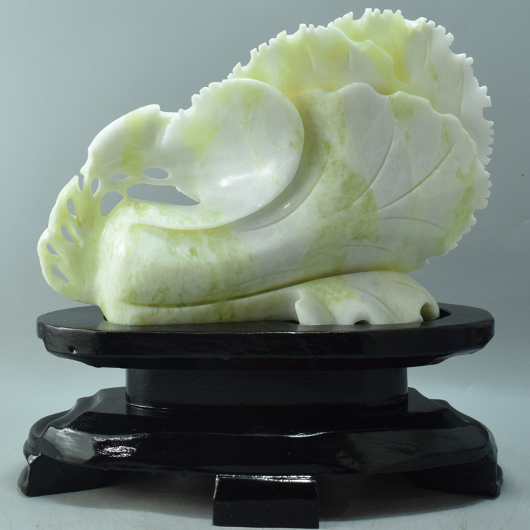 岫玉摆件岫岩玉石白菜摆件天然精品辽宁岫玉玉米雕件乔迁玉件221号