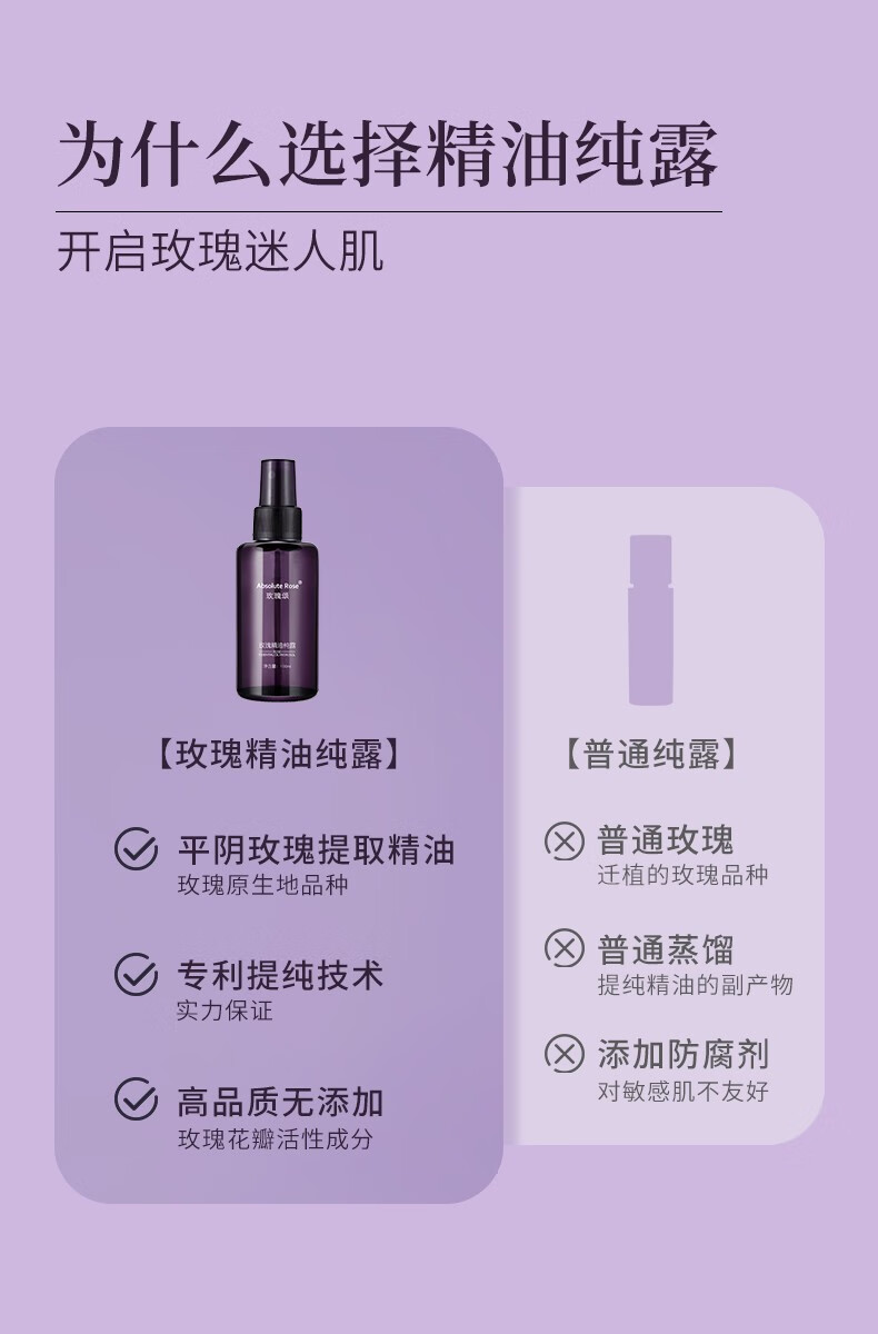 玫瑰颂玫瑰颂玫瑰精油纯露补水润肤清爽嫩肤大容量100ml