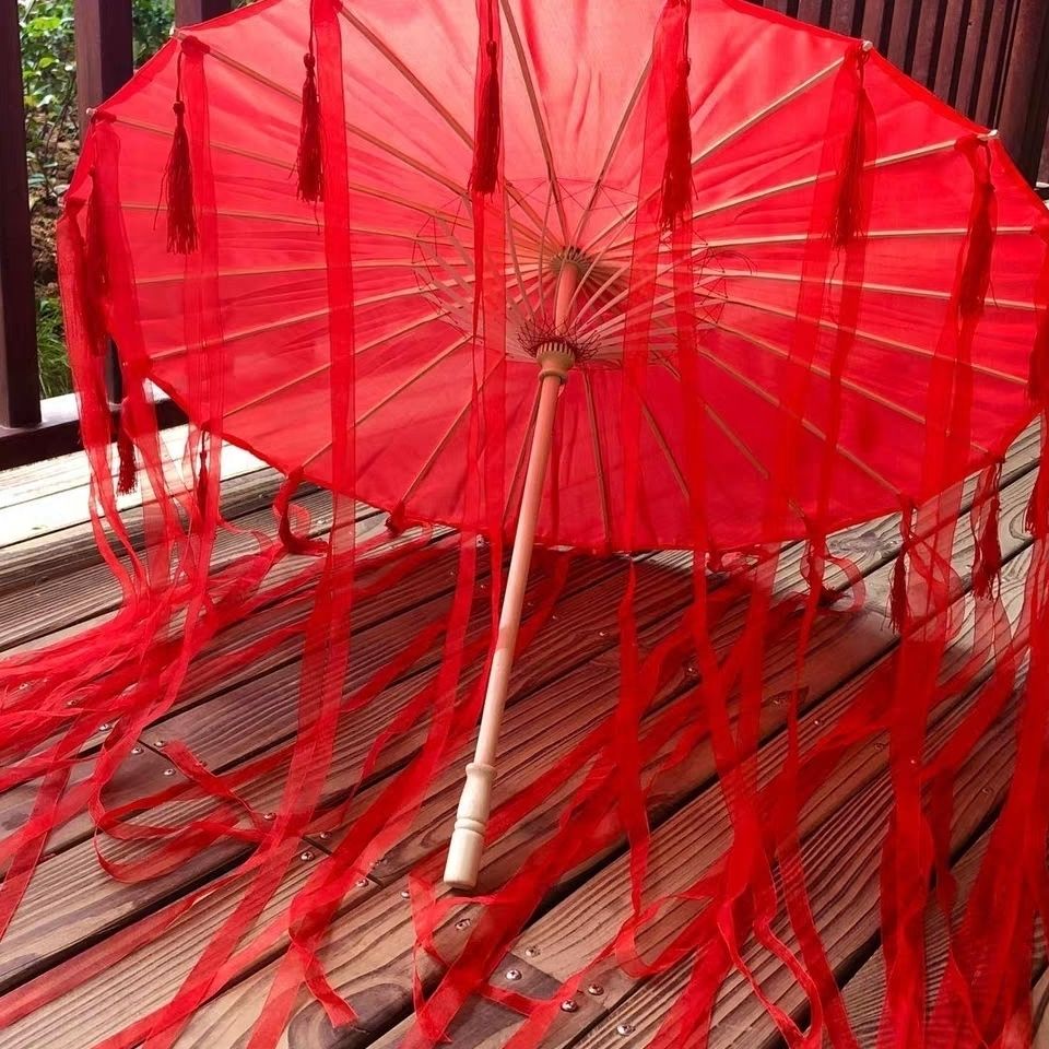 古风汉服天官赐福谢怜花伞花城cos红伞动漫伞油纸伞拍照道具伞普通竹