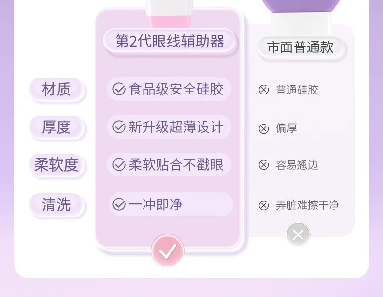 妮丽雅睫毛挡板眼线辅助器化妆新手眼妆画眼线辅助器多功能化妆工具 升级款淡雅白+精美收纳盒