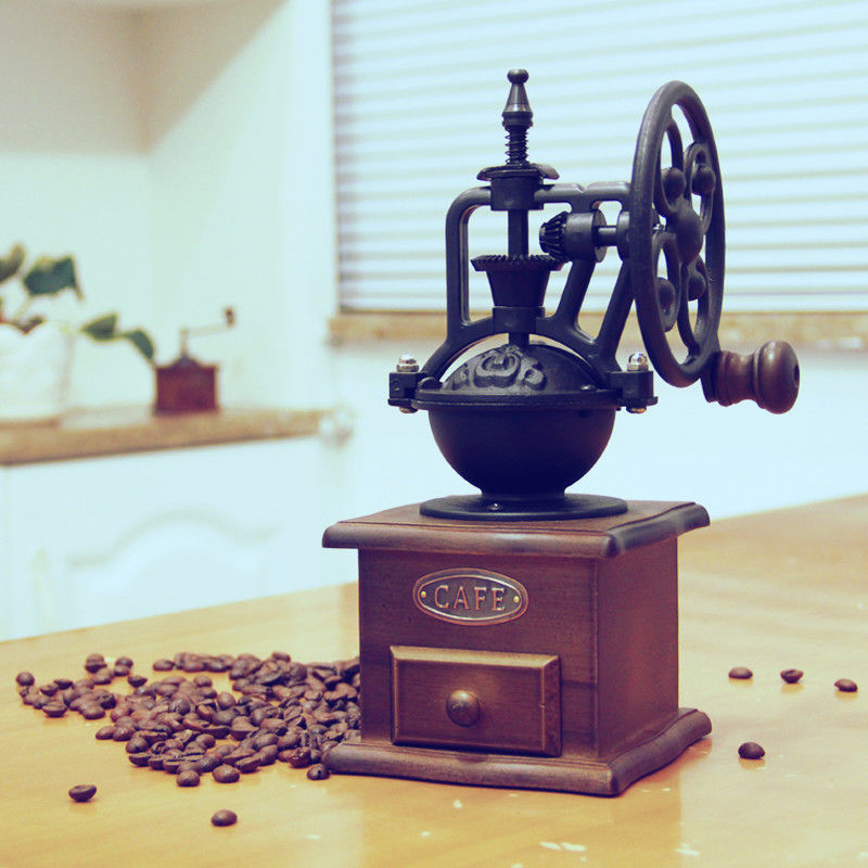 手摇式磨咖啡手磨咖啡机家用咖啡豆研磨机手摇磨豆机复古手动小型磨豆