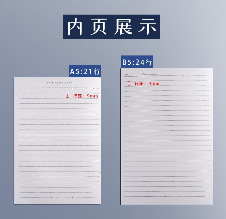 宝薇泉A5卡通车线笔记护手霜学生可爱加厚横线作高颜值  5本【款式随机】