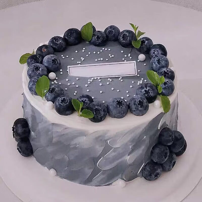 新鲜蓝莓生日蛋糕同城配送全国定制网红创意水果情侣儿童简约高档男女