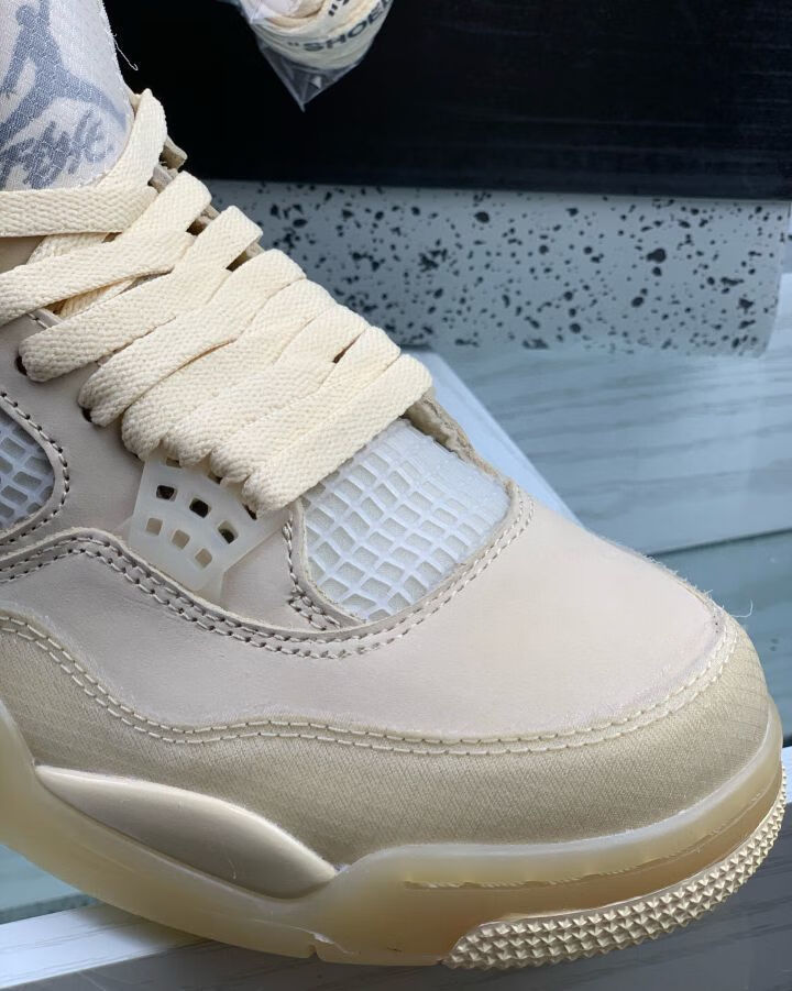 off-white x air 乔4白帆aj4联名鞋男鞋女鞋蝉翼鸳鸯ow运动篮球鞋