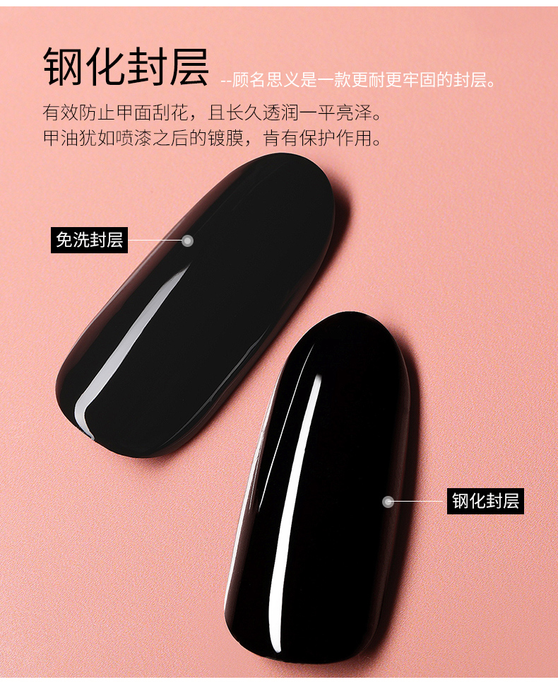 搏乐BOLE钢化封层胶美甲店专用耐磨加固透明做指甲甲油胶免洗超亮 钢化封层