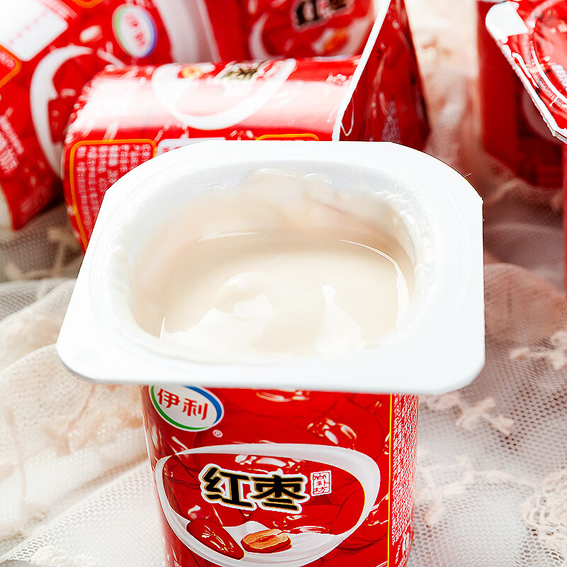 伊利酸奶红枣八连杯板酸风味发酵乳非袋装网红儿童早餐原味16连杯100g