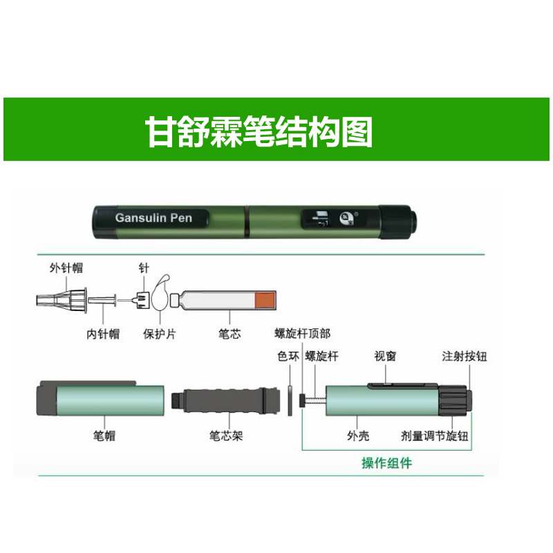 东宝甘舒霖注射笔胰岛素注射笔糖尿病血糖通化东宝针注射器甘舒霖笔