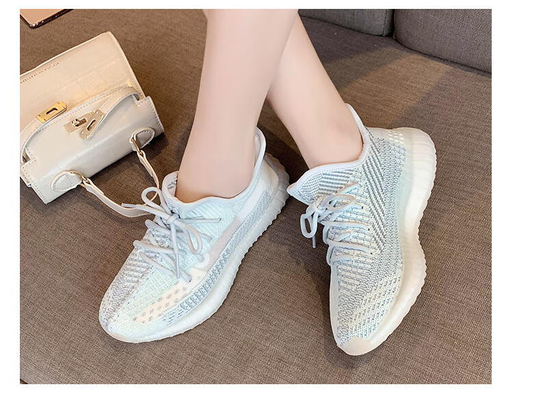 椰子鞋女350官网满天星纯白2022新款跑步运动女鞋满天星椰子鞋新款