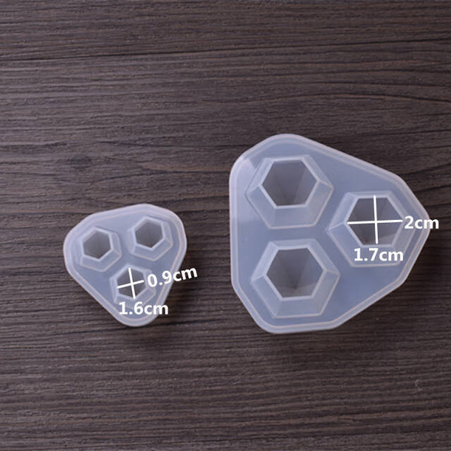 a水晶滴胶大小镜面三连钻石硅胶模具手工制作diy饰品挂件吊坠模具